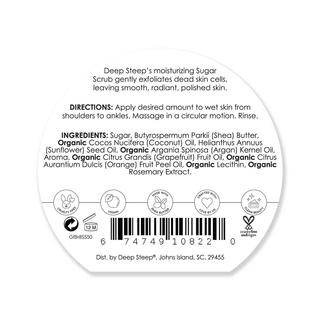 Deep Steep Clean Beauty - Sugar Scrub - Grapefruit Bergamot 8oz