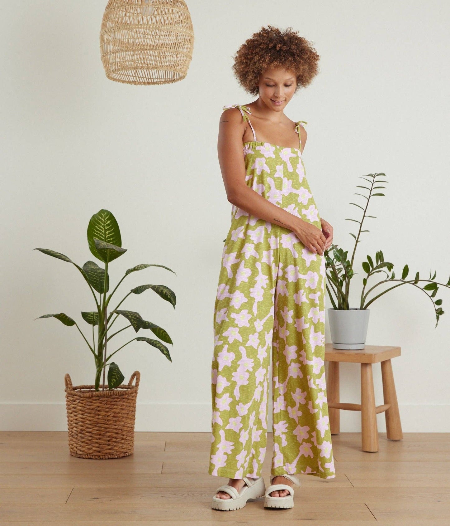 Known Supply - Avery Jumpsuit: Dripping Flowers / L