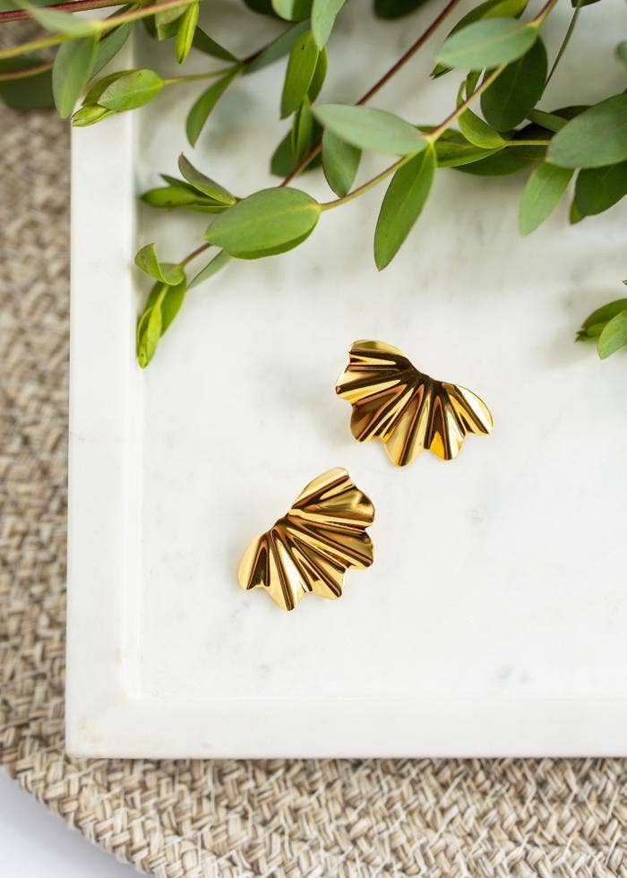 Mercy House Global - Ruffled Earrings | Gold