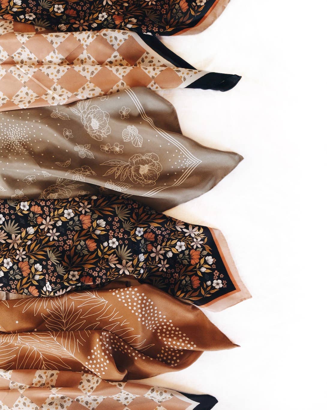 Flora West Design - 100% Silk Bandana Scarf -Midnight Garden Floral Western Wear