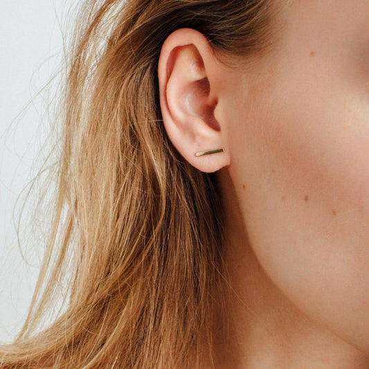 Peter and June - Bar Studs - 18K Gold Plated