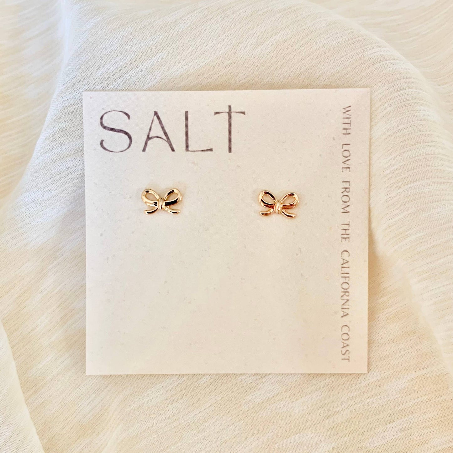 BOW STUDS | 18k gold |  dainty stud earrings