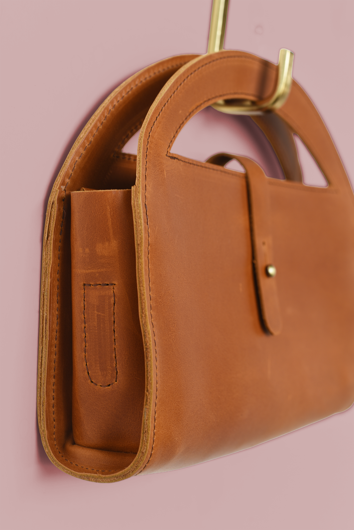Purse & Clutch - Clutch Crossbody in Brown Leather