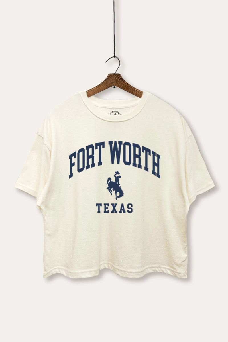 FWTX BOXY CROP T-SHIRT: CREAM / M
