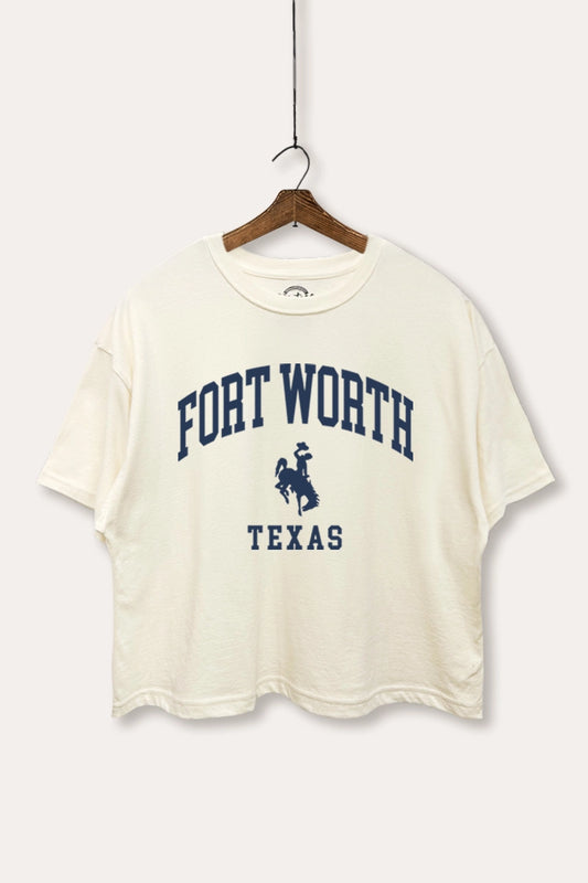 FWTX BOXY CROP T-SHIRT: CREAM / L