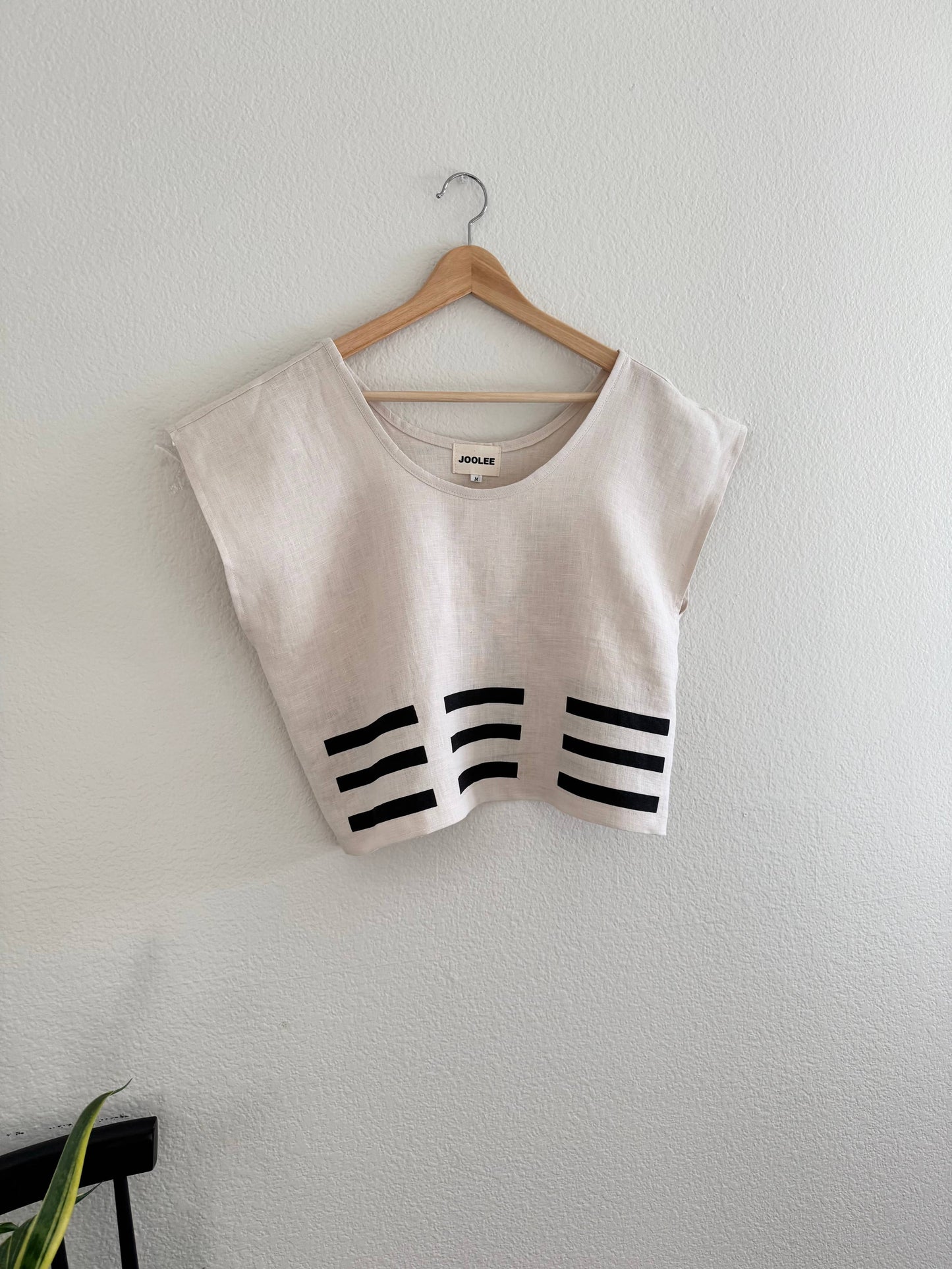 Joolee - Nature linen top: M/L