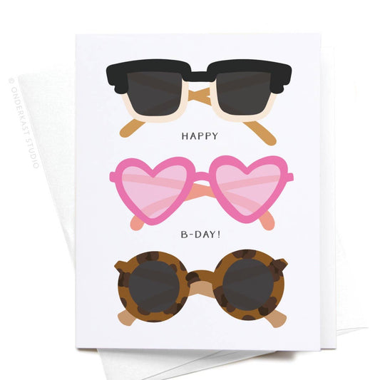 Onderkast Studio - Happy B-Day Sunglasses Greeting Card