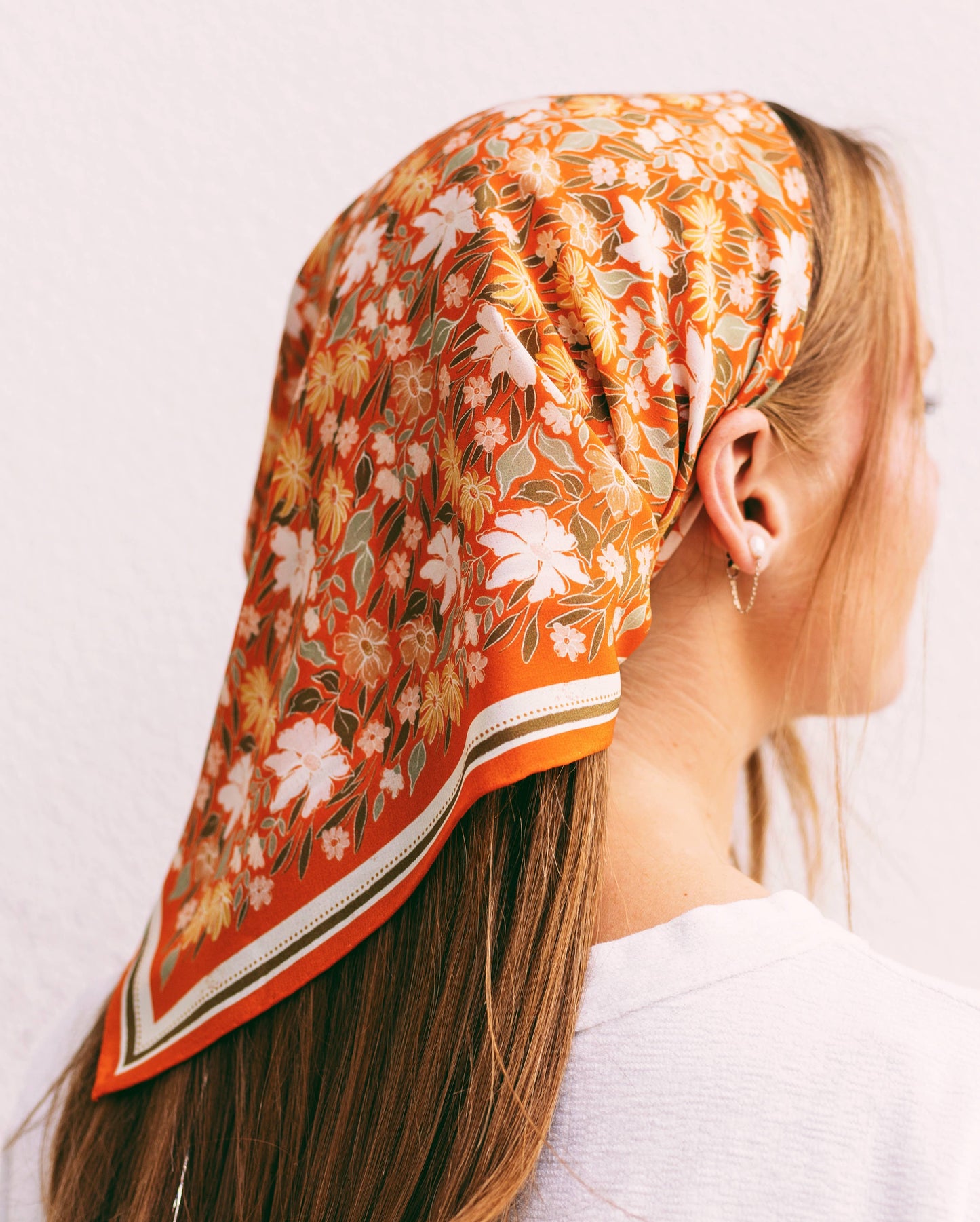 Flora West Design - 100% Silk Bandana Scarf - Botanical Garden Floral Western