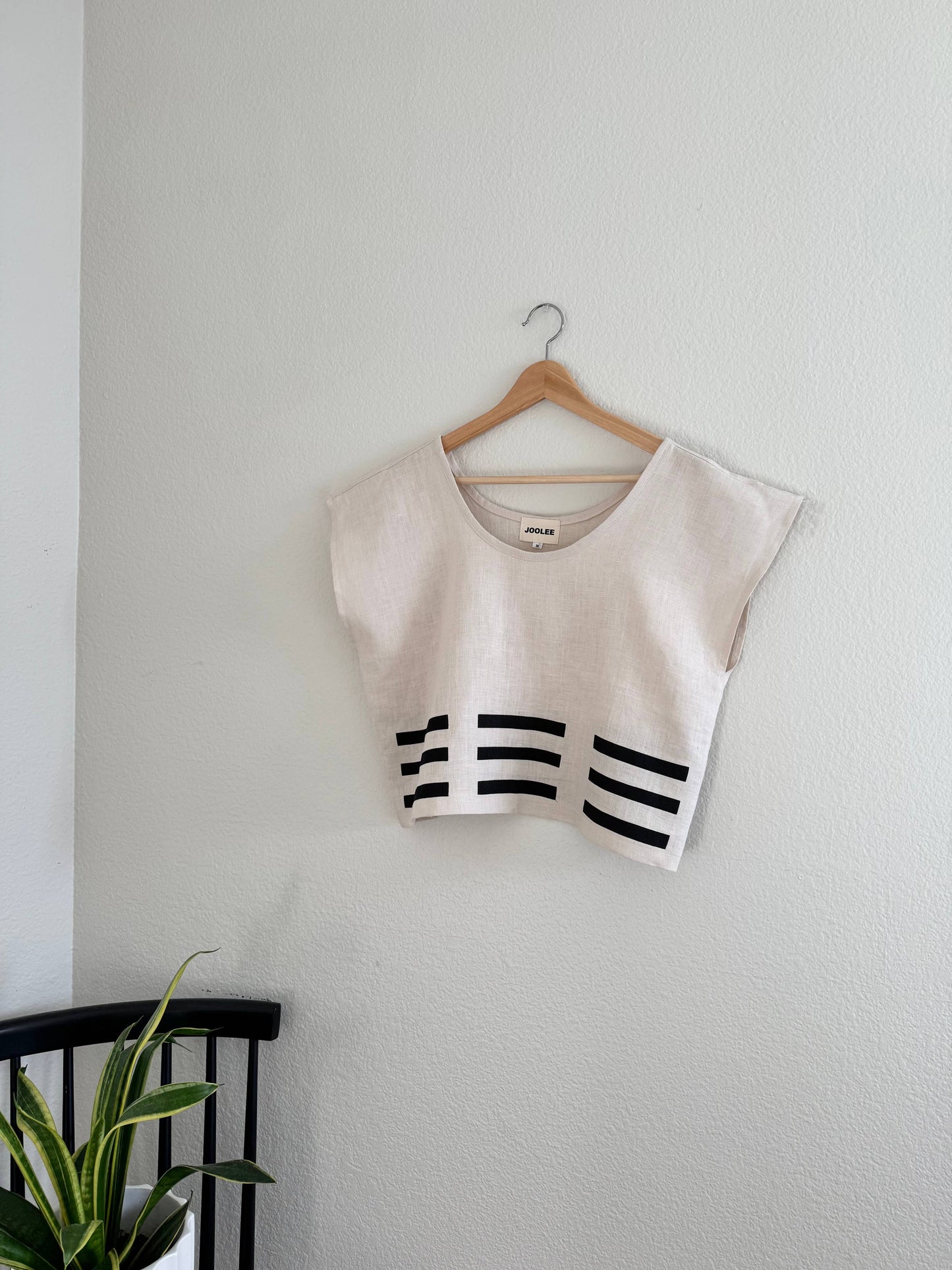 Joolee - Nature linen top: M/L