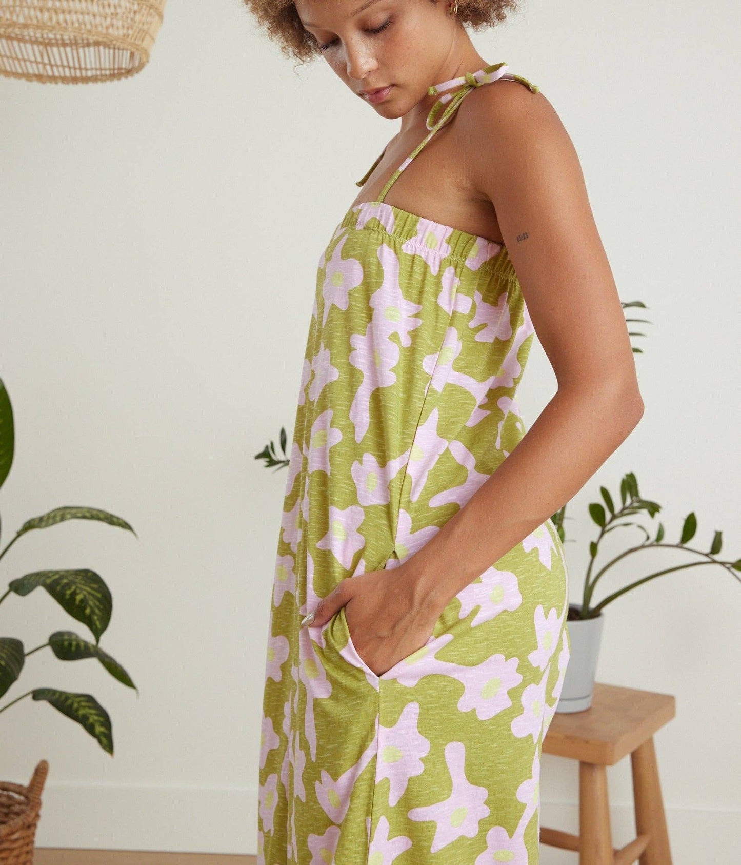 Known Supply - Avery Jumpsuit: Dripping Flowers / L