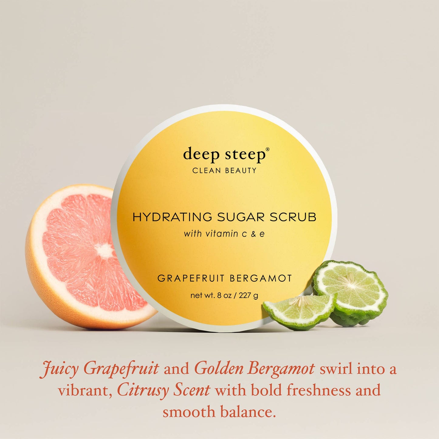 Deep Steep Clean Beauty - Sugar Scrub - Grapefruit Bergamot 8oz