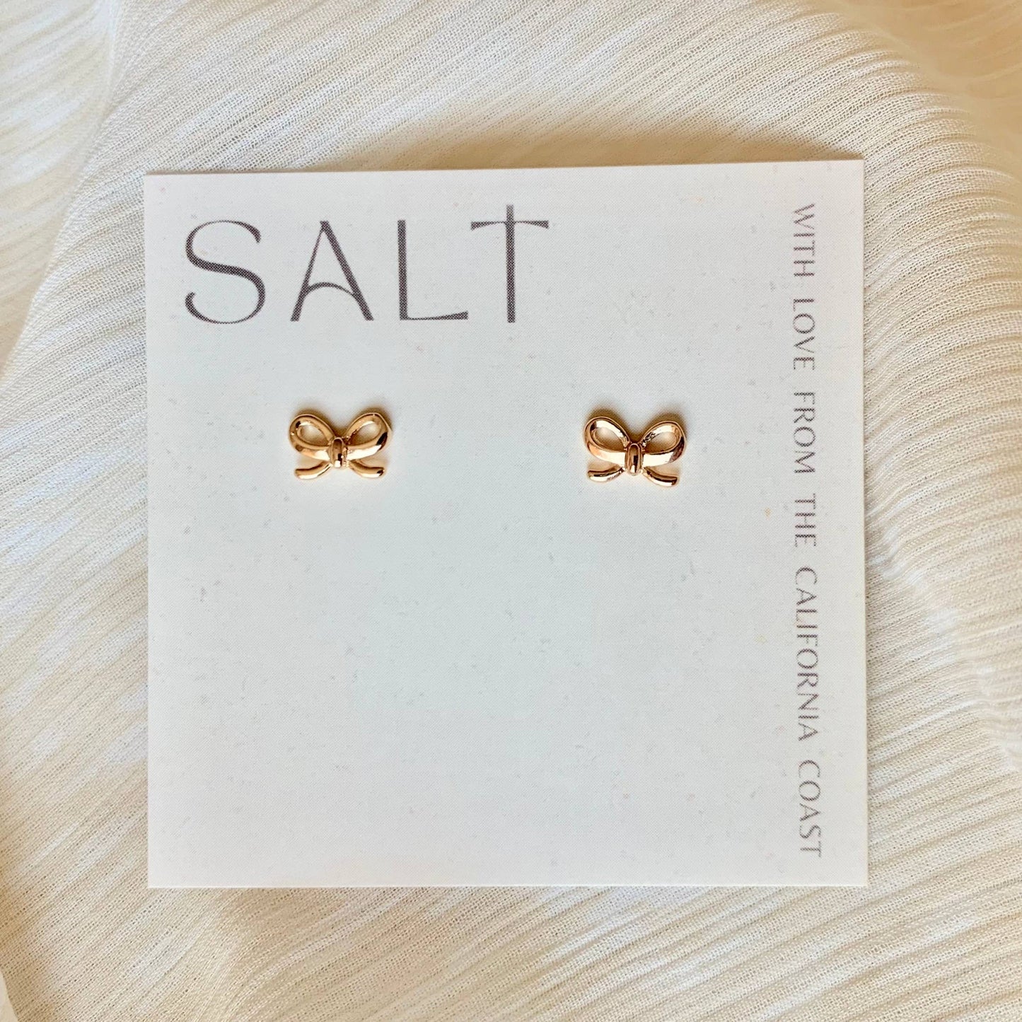 BOW STUDS | 18k gold |  dainty stud earrings