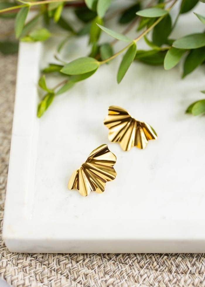 Mercy House Global - Ruffled Earrings | Gold