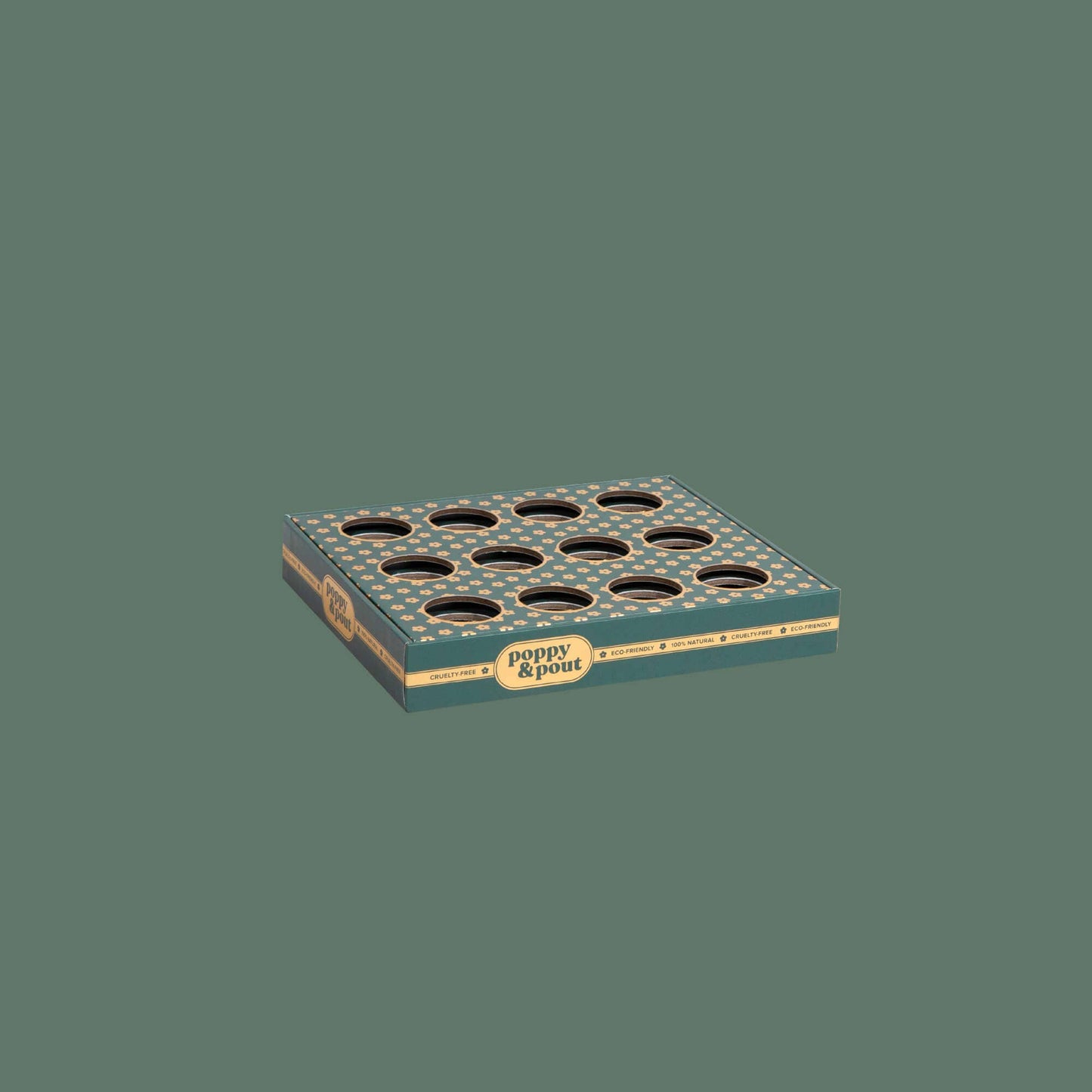 Poppy & Pout - Product Display, 12 Lip Balm Tray, Green