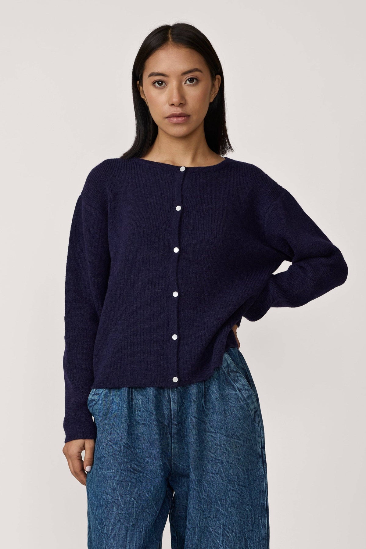 LAUDE Classic Cardigan in Midnight