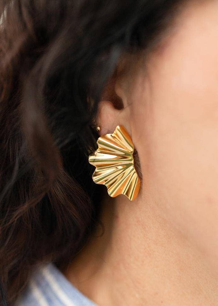 Mercy House Global - Ruffled Earrings | Gold