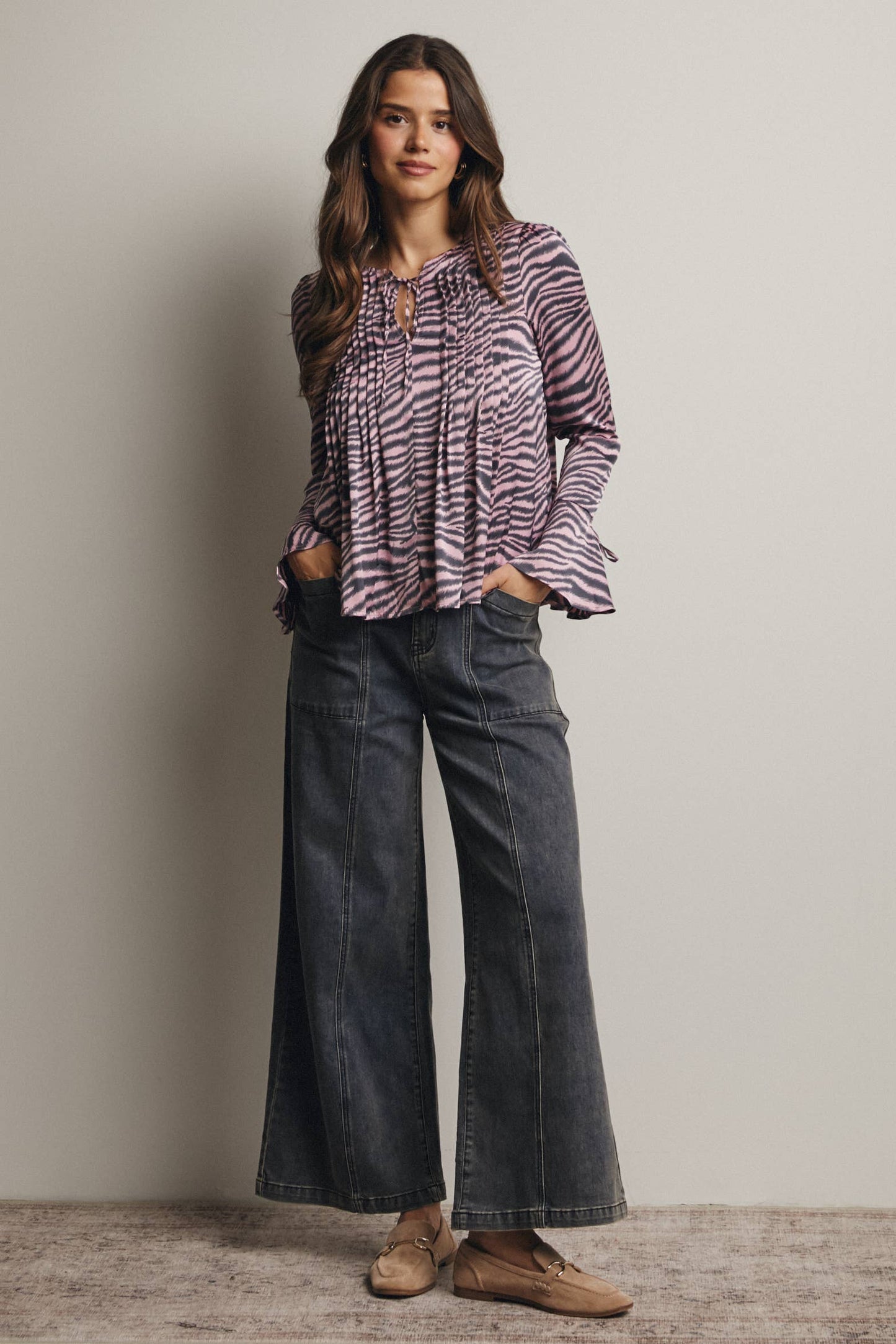 Forte - Wide-Leg Stretch Denim Jeans FP0003: Washed Cobalt / Contemporary / S