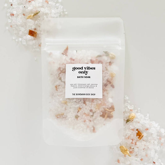 The Bohemian Box Shop - Good Vibes Only Bath Soak - 2oz or 4oz Bath Salts: 4oz