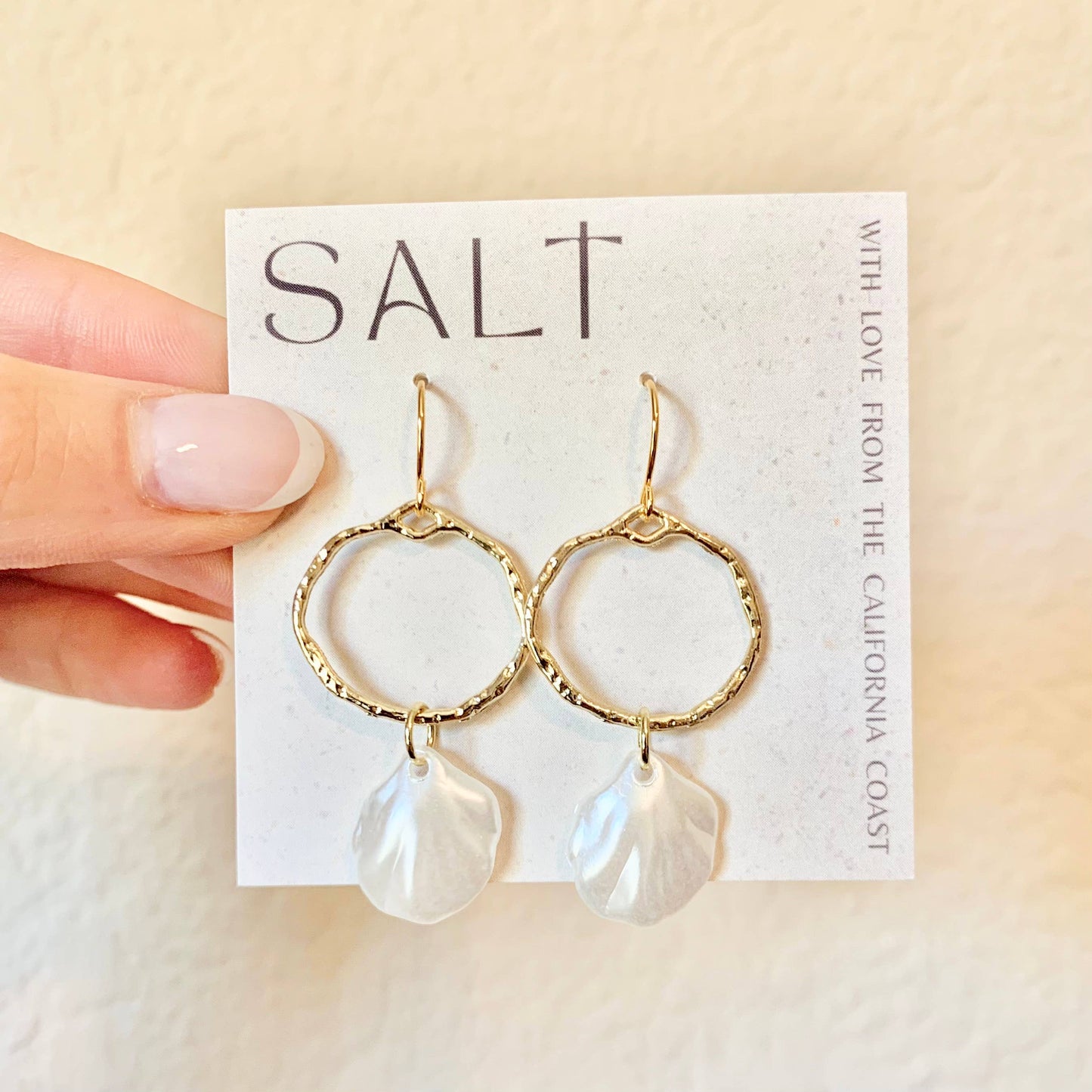 SALT by Sarah Curtis - SEASHELL HOOP DANGLES│gold | coastal jewelry│beachy earrings