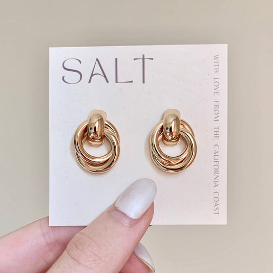 THE PERFECT KNOT STUDS | gold | twisted tube stud earrings