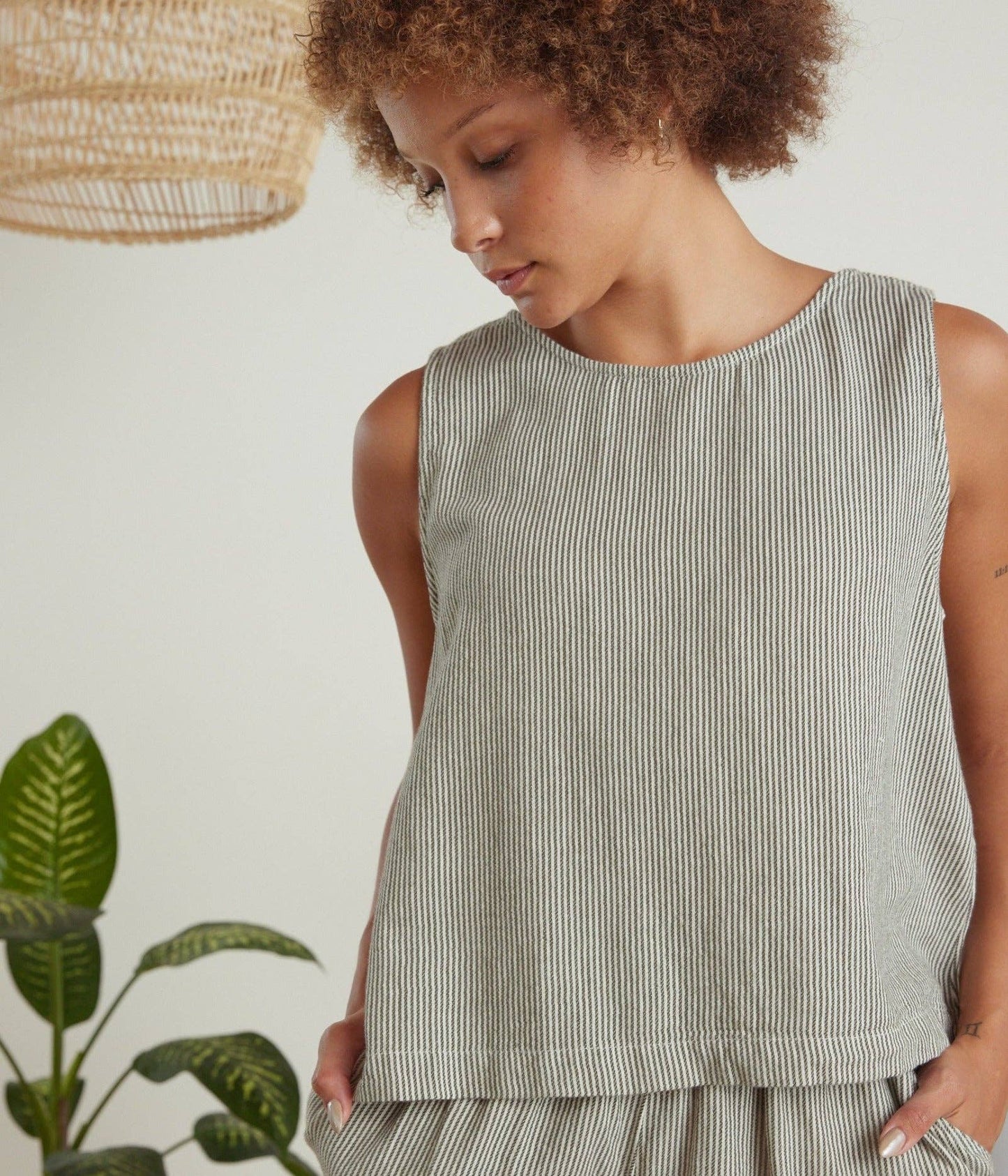 Known Supply - Oberlin Tank: B&W Stripe / XL