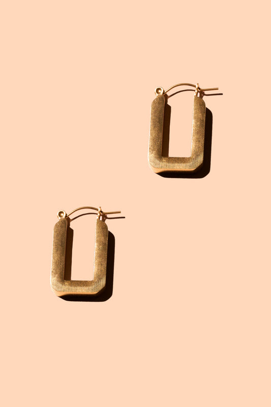 Peter and June - Corner Hoops: Yellow Gold