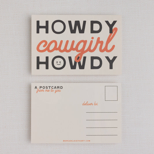 Morgan Lacey Hart - Postcard | Western Themed: Howdy Cowgirl Howdy