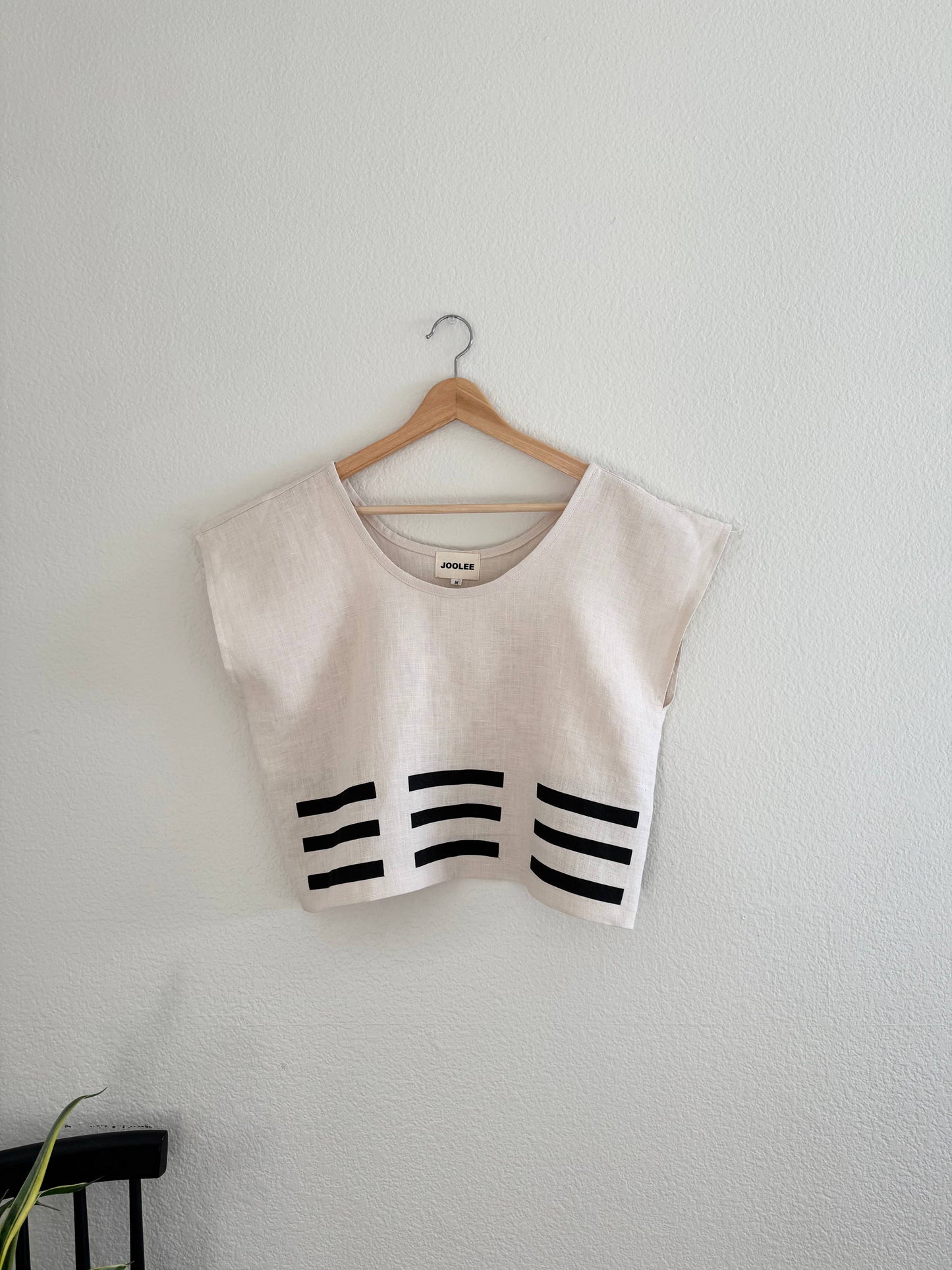 Joolee - Nature linen top: M/L