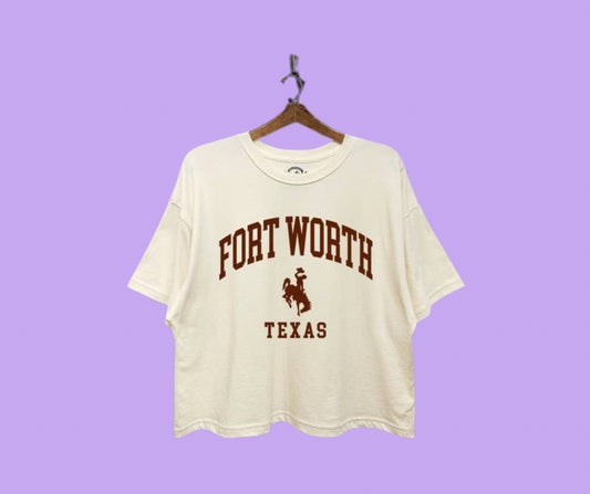 FWTX BOXY CROP TEE: Size Small
