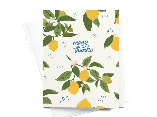 Onderkast Studio - Many Thanks Lemon Pattern Greeting Card