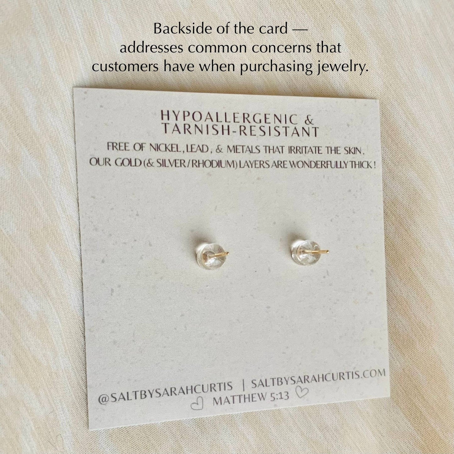 SALT by Sarah Curtis - SEASHELL STUDS | 18K gold | dainty shell stud earrings