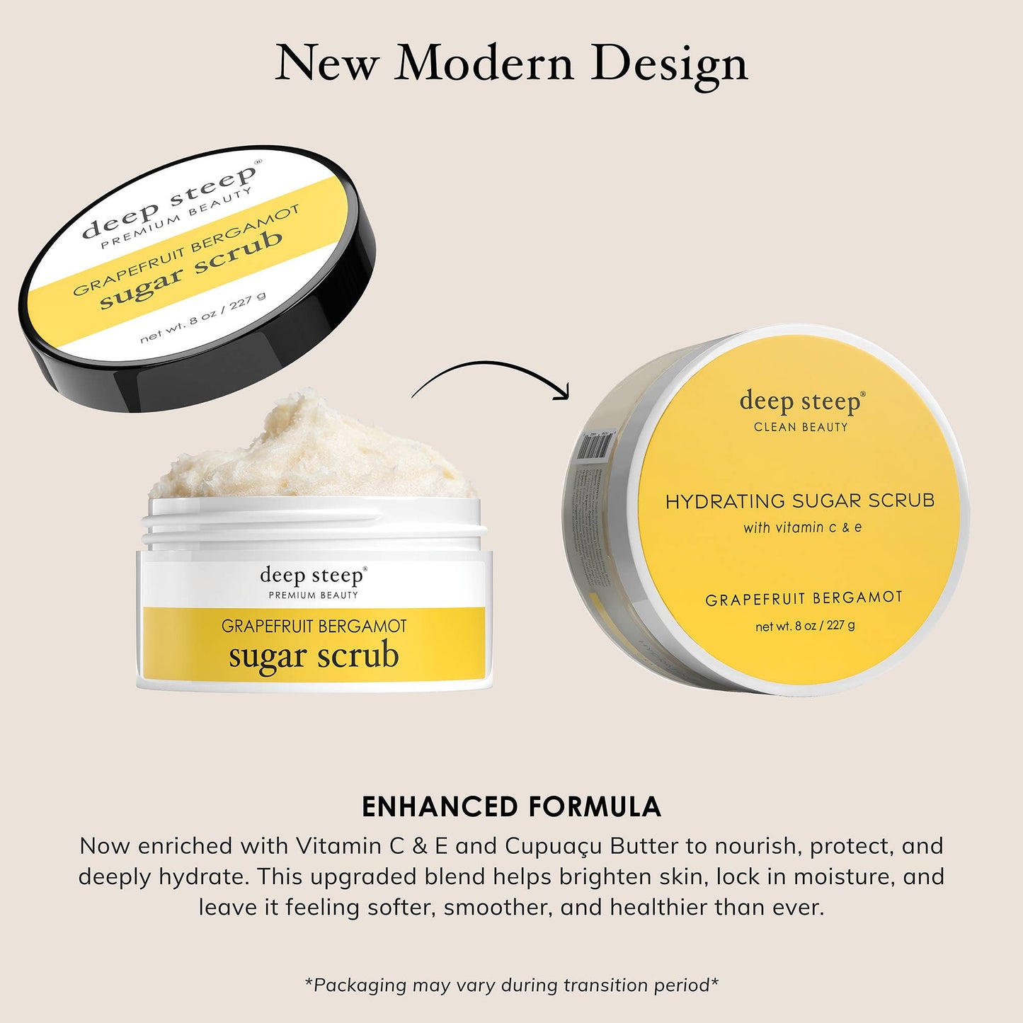 Deep Steep Clean Beauty - Sugar Scrub - Grapefruit Bergamot 8oz