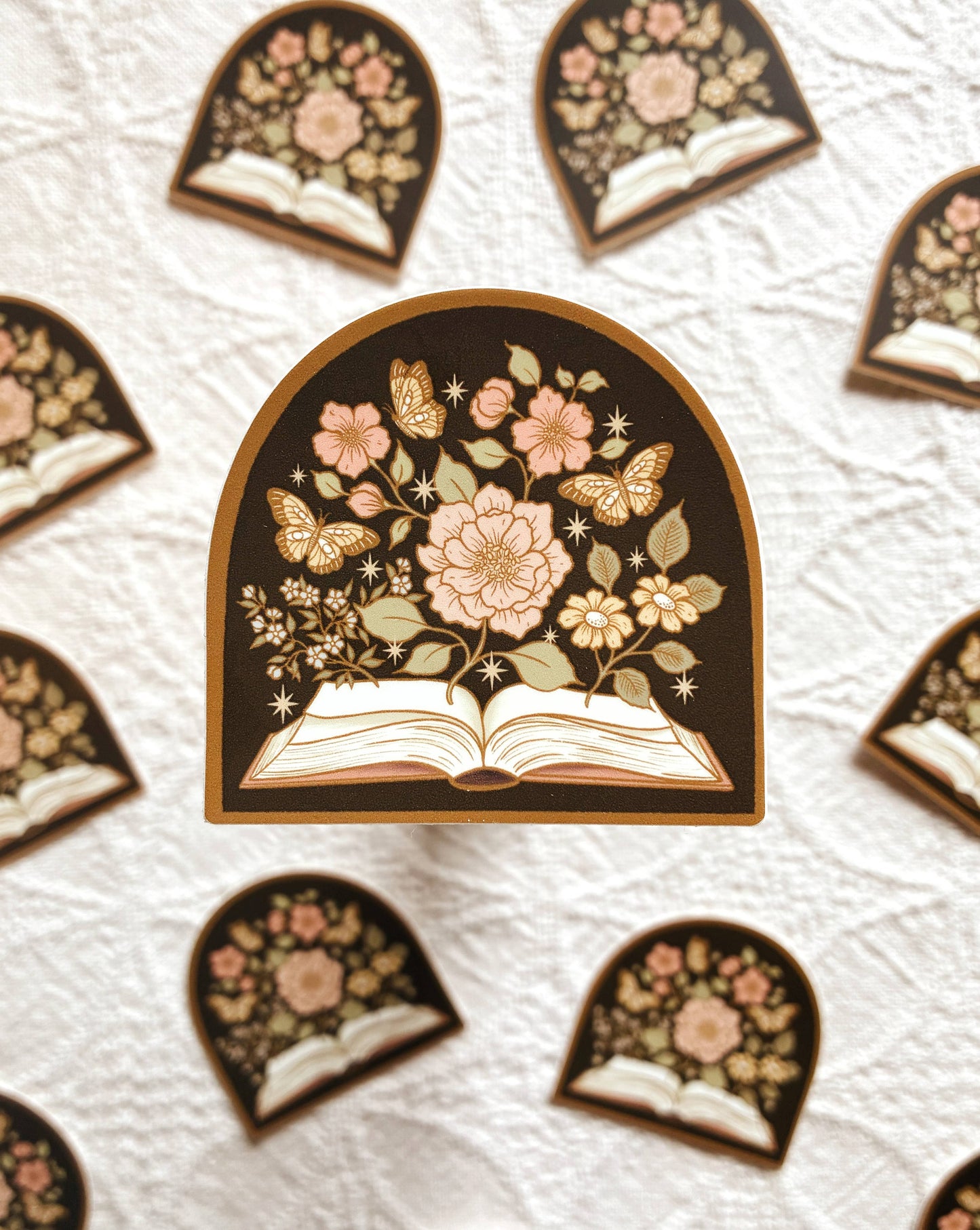 Flora West Design - Book Lovers Magical Floral Novel Sticker 2.5" Bookish Decal