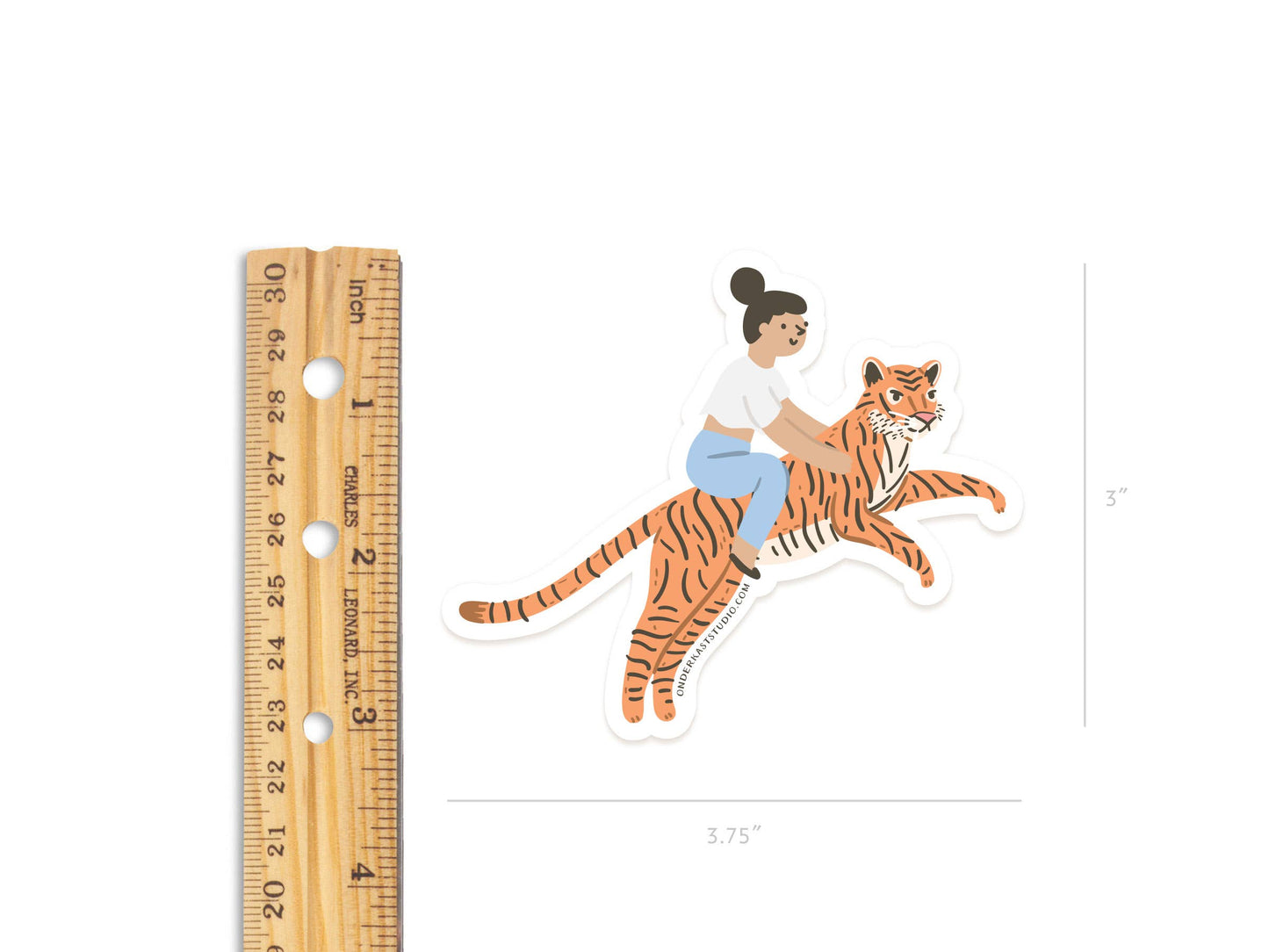 Onderkast Studio - Girl Riding a Tiger Sticker