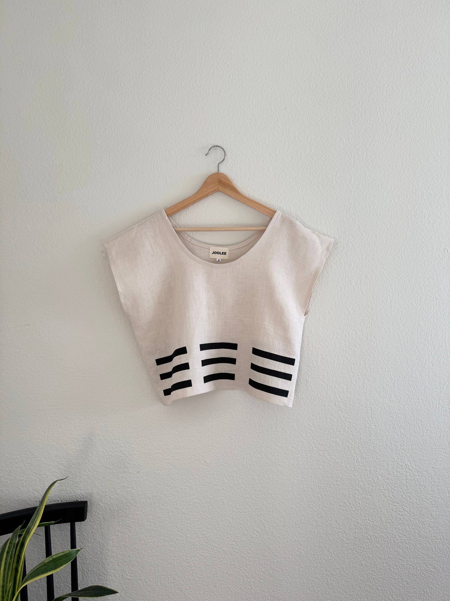 Joolee - Nature linen top: M/L