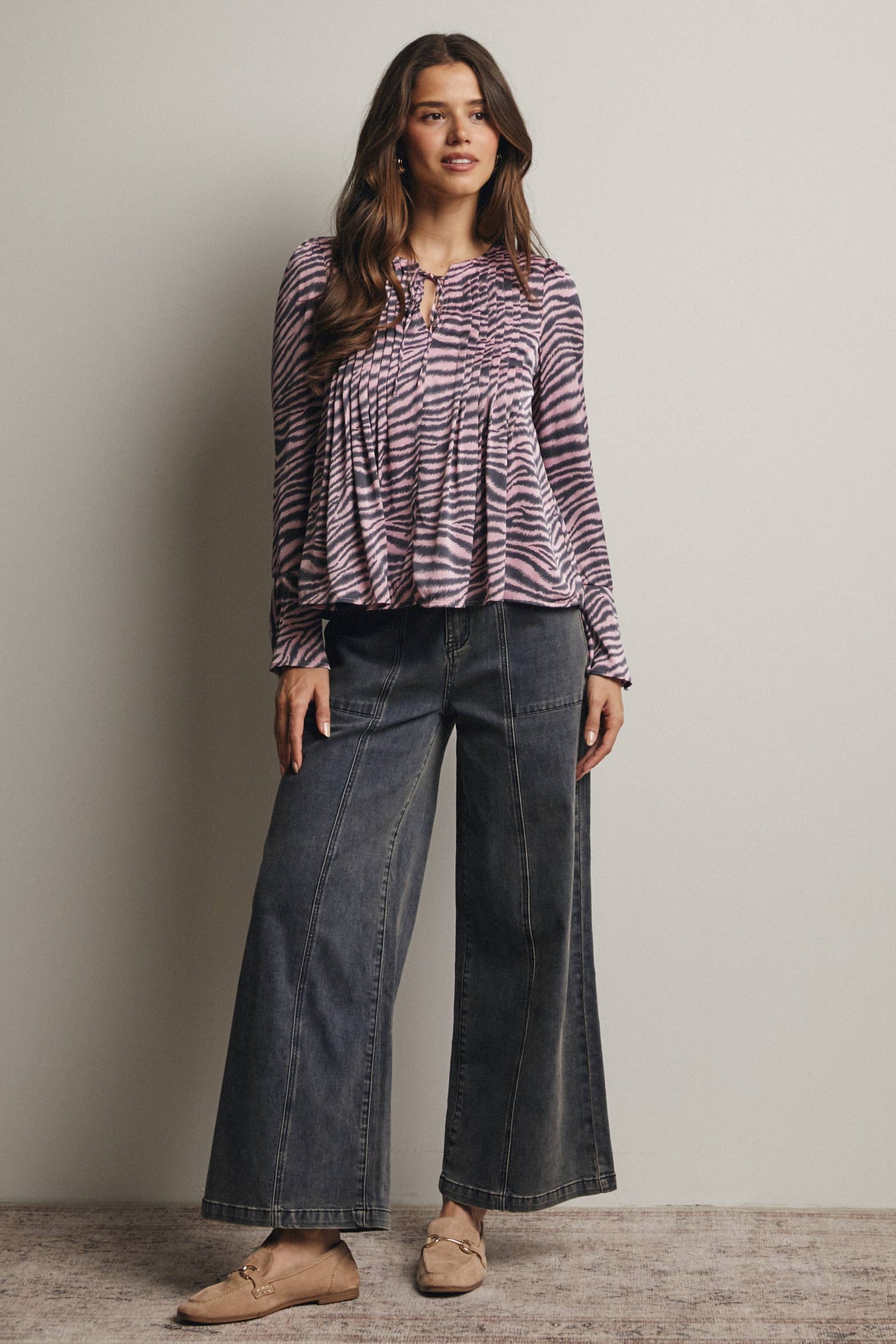 Forte - Wide-Leg Stretch Denim Jeans FP0003: Washed Cobalt / Contemporary / M