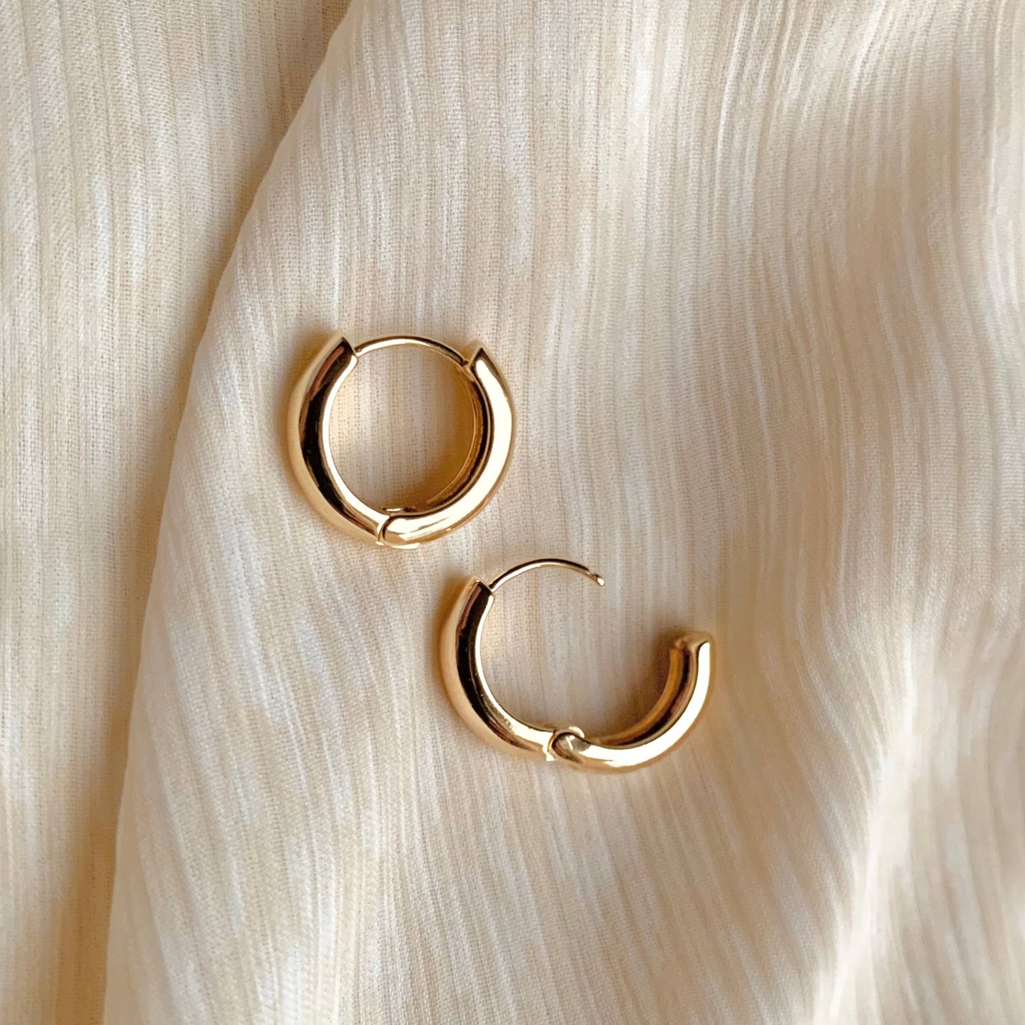 GOLD HUGGIES | everyday hoop earrings