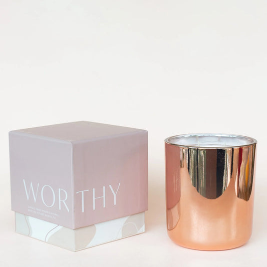 Spiced Brown Sugar Rose Gold Glass Candle - Large